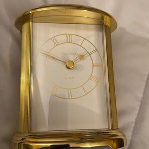 Bulova / Accents Gold Quartz Desk Clock